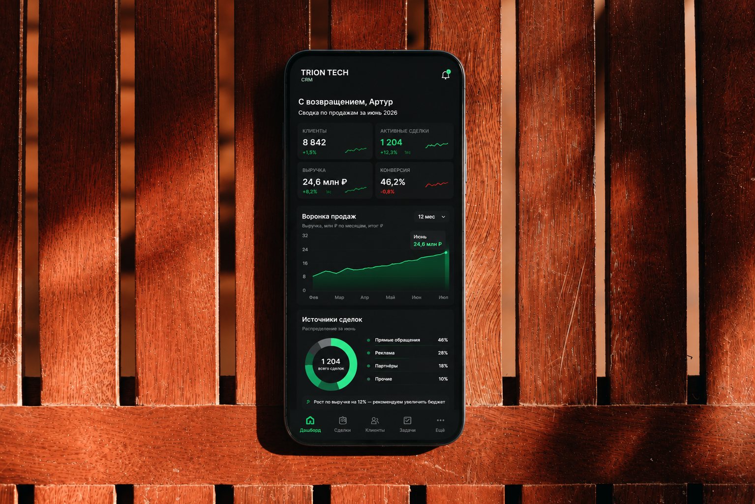 TRION CRM на смартфоне